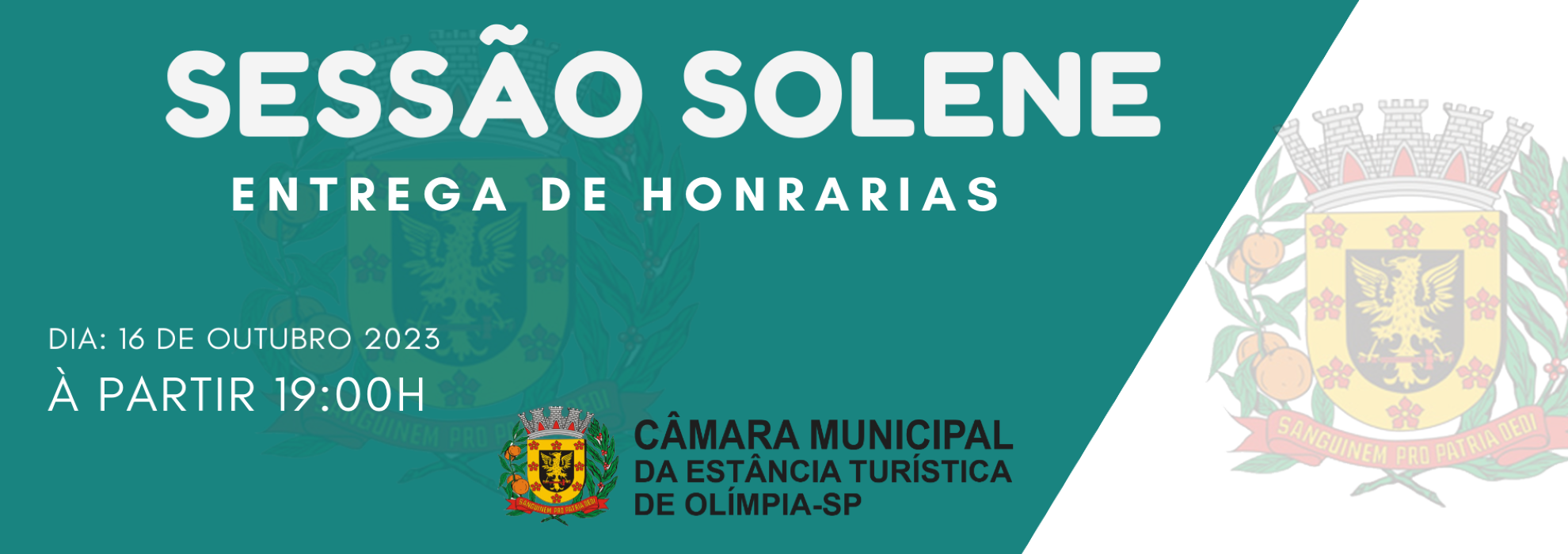 Câmara realizará Sessão Solene a fim de entregar honrarias