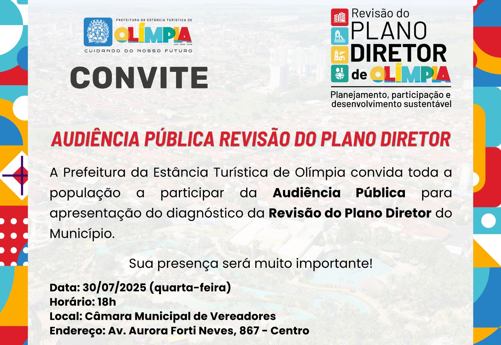 Prefeitura debate futuro urbano de Olímpia em audiência do Plano Diretor