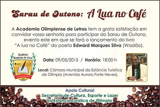 Câmara sedia lançamento do livro: A Lua no Café de Wadão Marques