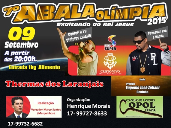 Confirmada a Programação do 7º Abala Olímpia 2015.
